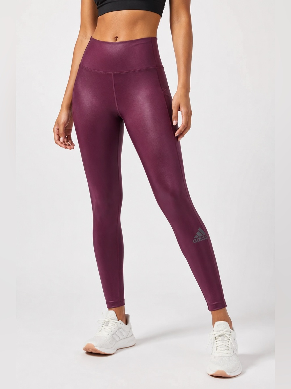 adidas x Zoe Saldana AEROREADY Shine High Rise Leggings Burgundy XS
